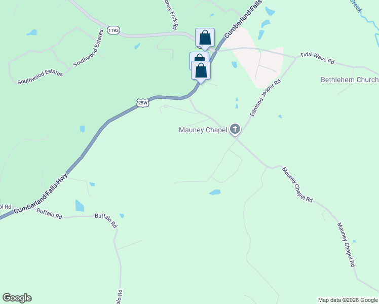 map of restaurants, bars, coffee shops, grocery stores, and more near 158 Muzzle Loader Club Road in Corbin