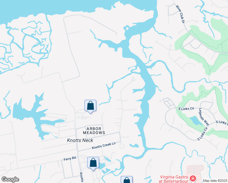 map of restaurants, bars, coffee shops, grocery stores, and more near 6145 Knotts Creek Lane in Suffolk