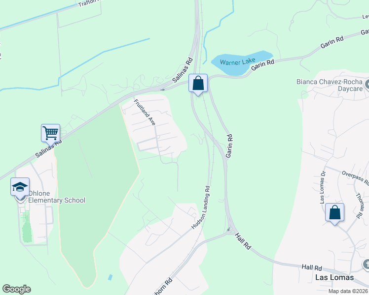map of restaurants, bars, coffee shops, grocery stores, and more near 68 Fruitland Avenue in Monterey County