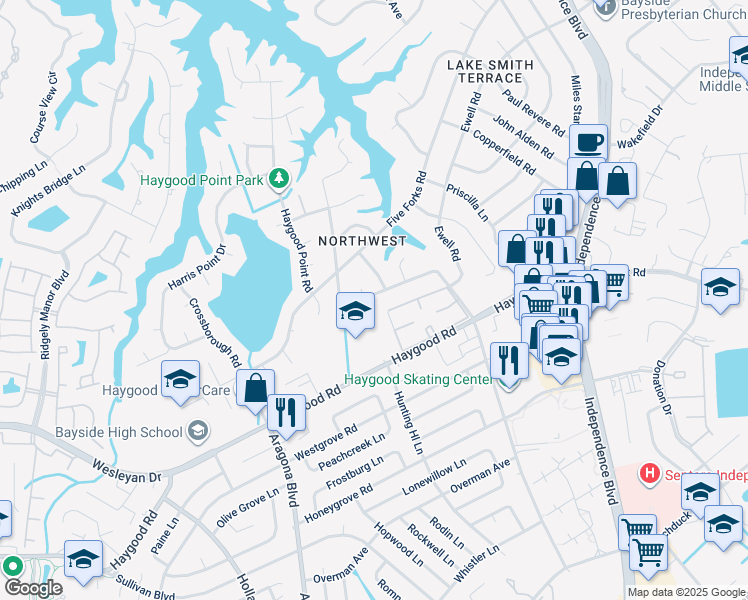 map of restaurants, bars, coffee shops, grocery stores, and more near 917 West Ferry Plantation Road in Virginia Beach