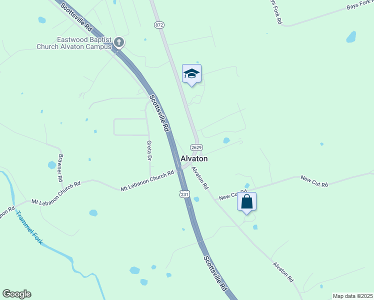 map of restaurants, bars, coffee shops, grocery stores, and more near in Alvaton