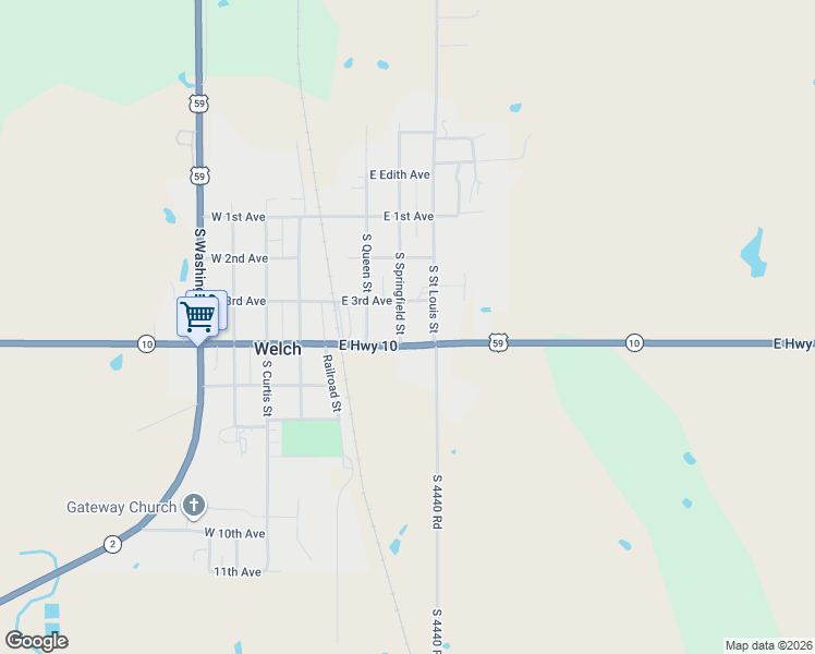 map of restaurants, bars, coffee shops, grocery stores, and more near 364 South Springfield Street in Welch