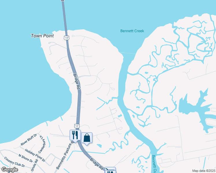 map of restaurants, bars, coffee shops, grocery stores, and more near 116 Bennetts Creek Landing in Suffolk