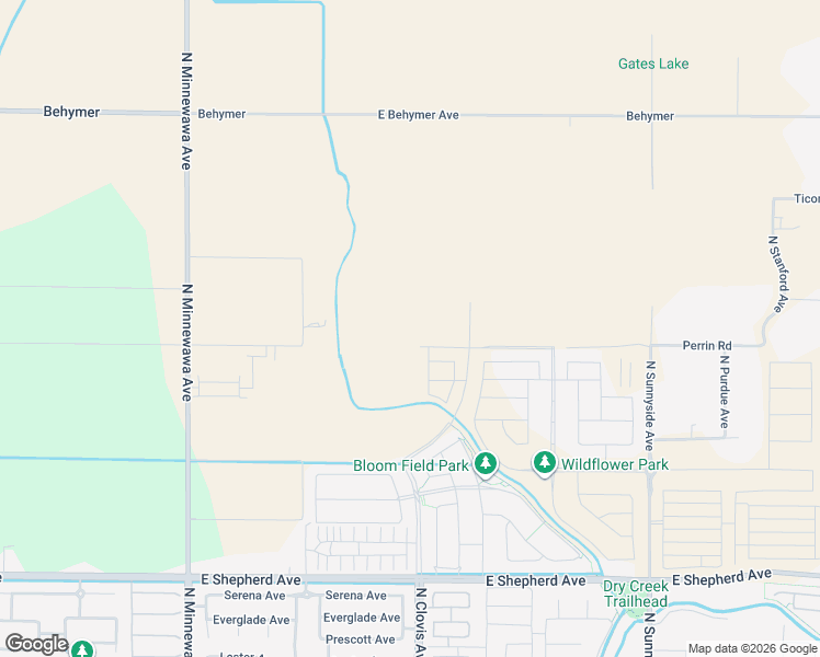 map of restaurants, bars, coffee shops, grocery stores, and more near 4274 Perrin Road in Clovis
