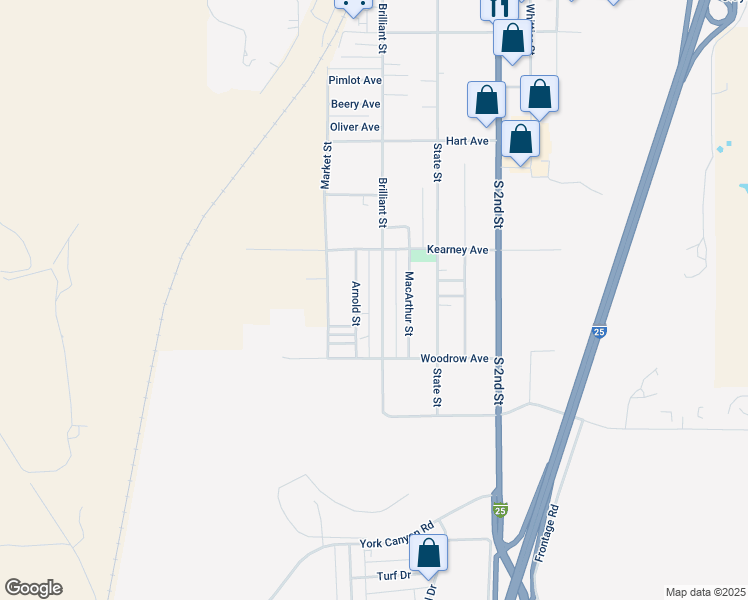 map of restaurants, bars, coffee shops, grocery stores, and more near 1448 Brilliant Street in Raton