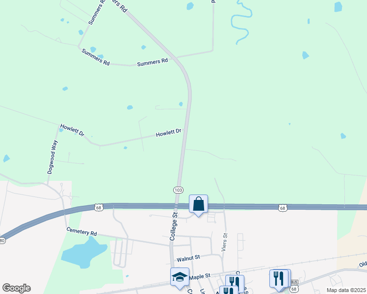map of restaurants, bars, coffee shops, grocery stores, and more near 677 Chandlers Road in Auburn