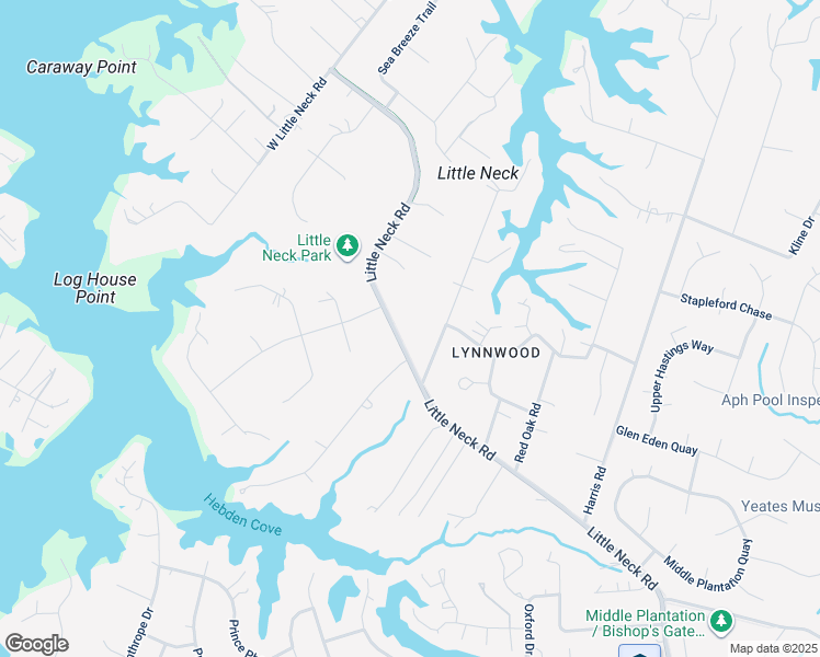 map of restaurants, bars, coffee shops, grocery stores, and more near 1212 Little Neck Road in Virginia Beach