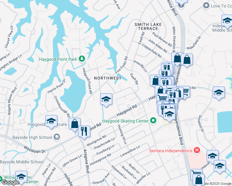 map of restaurants, bars, coffee shops, grocery stores, and more near 917 West Ferry Plantation Road in Virginia Beach