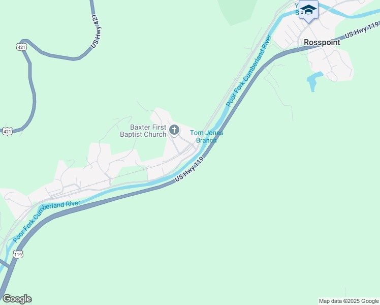 map of restaurants, bars, coffee shops, grocery stores, and more near 1945 State Highway 413 in Baxter