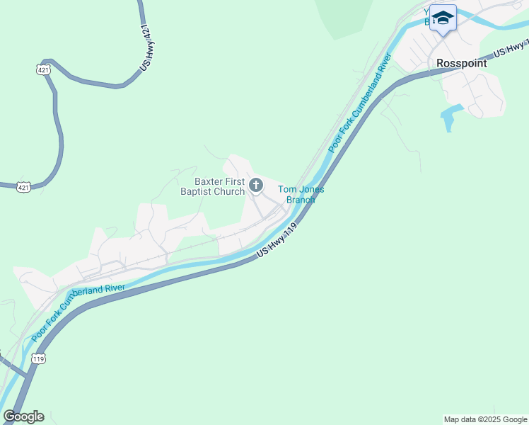 map of restaurants, bars, coffee shops, grocery stores, and more near 1945 State Highway 413 in Baxter