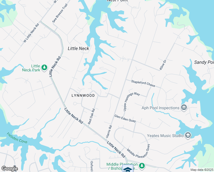 map of restaurants, bars, coffee shops, grocery stores, and more near 1213 Lynnwood Drive in Virginia Beach