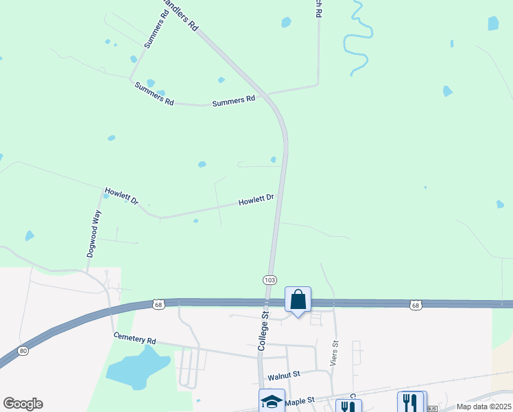 map of restaurants, bars, coffee shops, grocery stores, and more near 677 Chandlers Road in Auburn