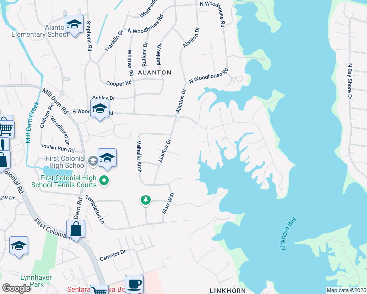map of restaurants, bars, coffee shops, grocery stores, and more near 1304 Wellington Court in Virginia Beach