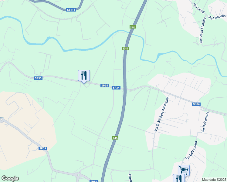 map of restaurants, bars, coffee shops, grocery stores, and more near Strada Provinciale 35 in Libero consorzio comunale di Siracusa