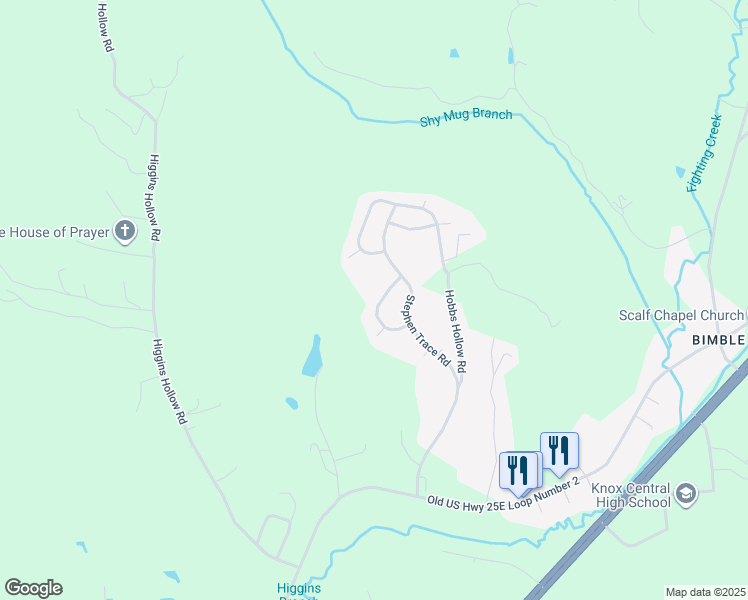 map of restaurants, bars, coffee shops, grocery stores, and more near 152 Elizabeth Lane in Barbourville