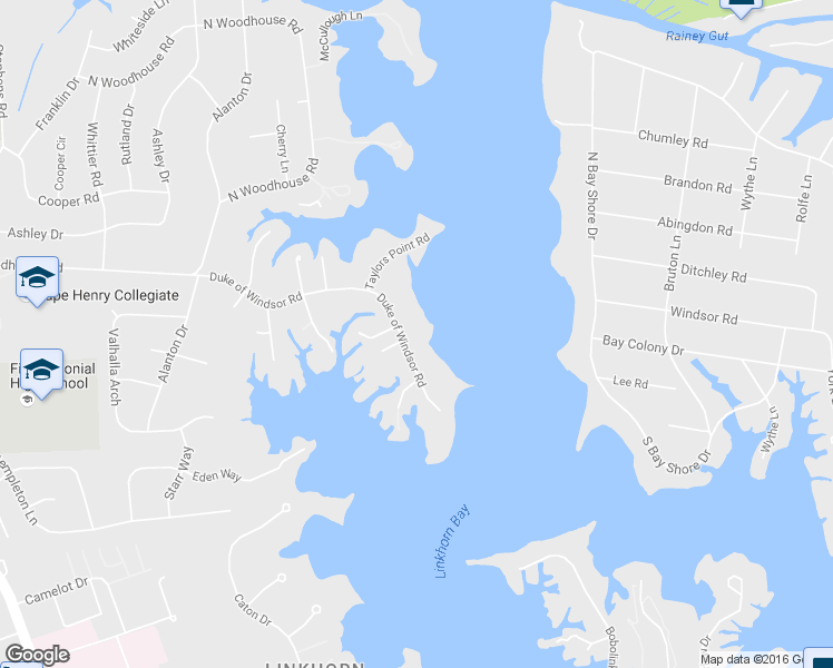 map of restaurants, bars, coffee shops, grocery stores, and more near 1524 Duke of Windsor Road in Virginia Beach