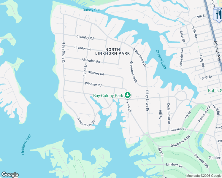 map of restaurants, bars, coffee shops, grocery stores, and more near 921 Windsor Road in Virginia Beach