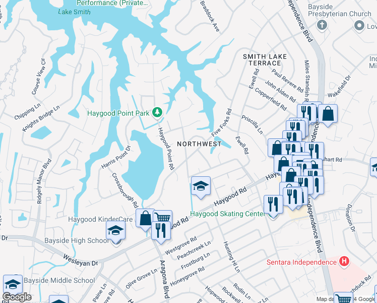 map of restaurants, bars, coffee shops, grocery stores, and more near 900 5 Forks Rd in Virginia Beach