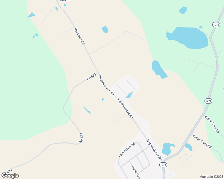 map of restaurants, bars, coffee shops, grocery stores, and more near Rogers Grove Road in Monticello
