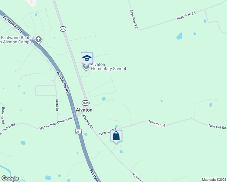 map of restaurants, bars, coffee shops, grocery stores, and more near 350 Isbell Road in Alvaton