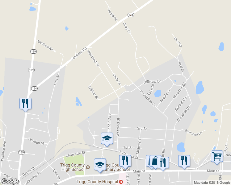 map of restaurants, bars, coffee shops, grocery stores, and more near Westend Street in Cadiz