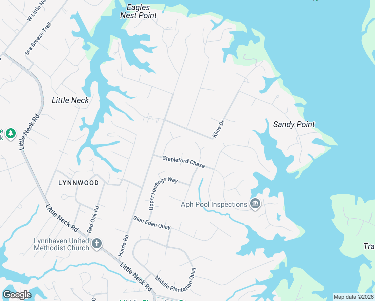 map of restaurants, bars, coffee shops, grocery stores, and more near 904 Cricklewood Quay in Virginia Beach