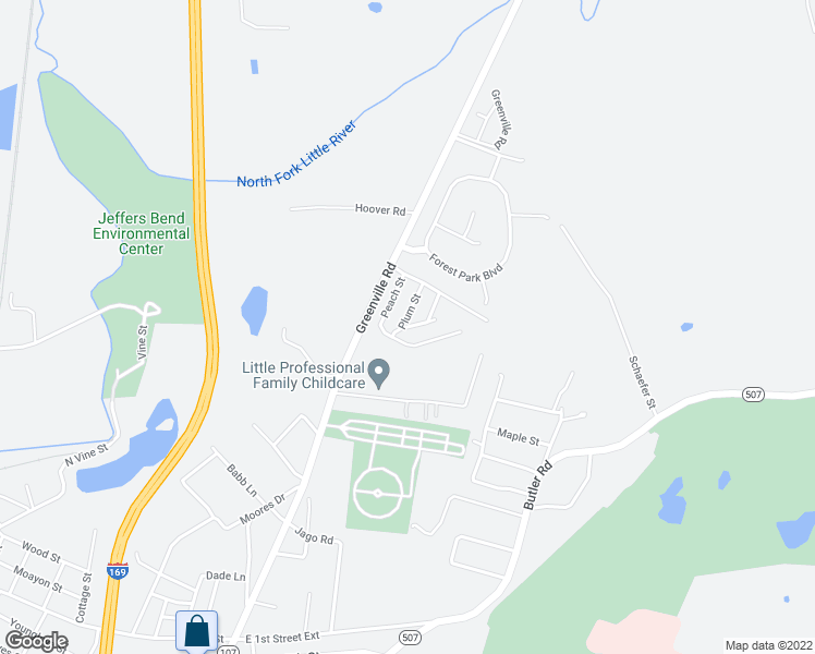 map of restaurants, bars, coffee shops, grocery stores, and more near 108 Plum Street in Hopkinsville