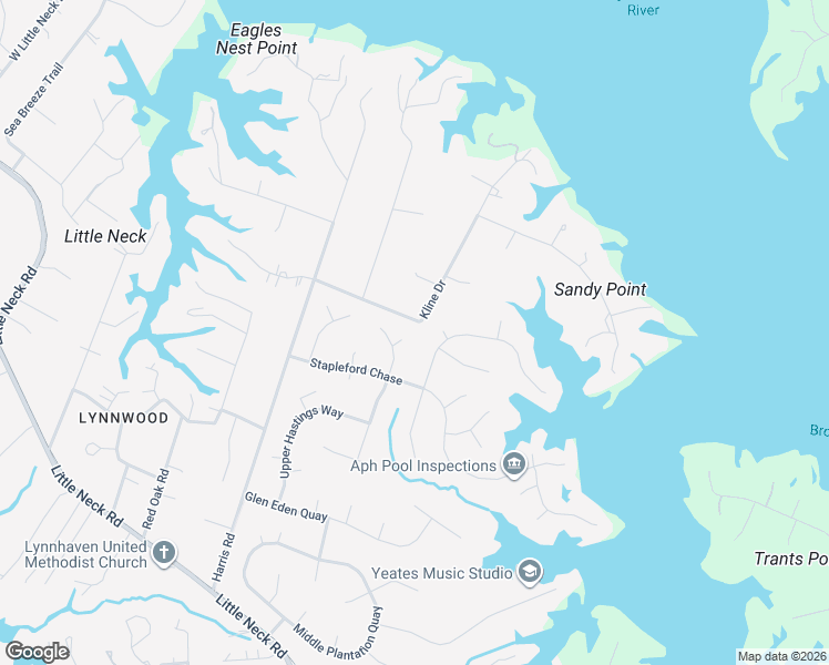 map of restaurants, bars, coffee shops, grocery stores, and more near 3301 Ulverston Quay in Virginia Beach