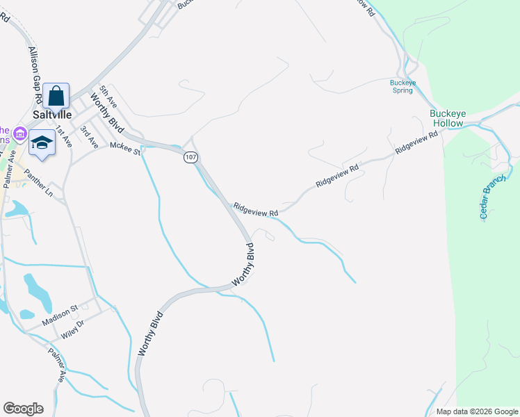 map of restaurants, bars, coffee shops, grocery stores, and more near 503 Ridgeview Road in Saltville