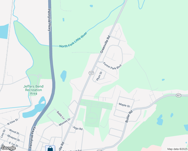 map of restaurants, bars, coffee shops, grocery stores, and more near 87 Peach Street in Hopkinsville