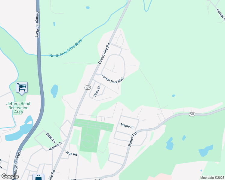map of restaurants, bars, coffee shops, grocery stores, and more near 48 Locust Street in Hopkinsville