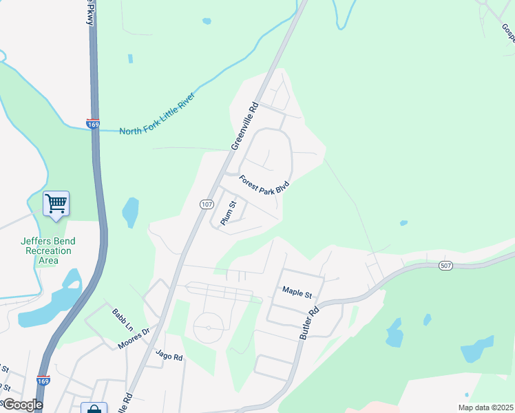 map of restaurants, bars, coffee shops, grocery stores, and more near 44 Locust Street in Hopkinsville