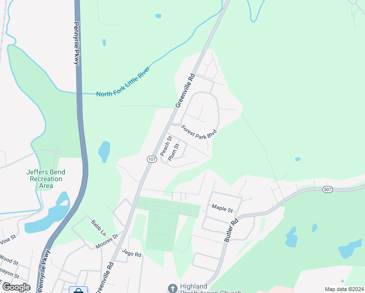 map of restaurants, bars, coffee shops, grocery stores, and more near 135 Burch Street in Hopkinsville