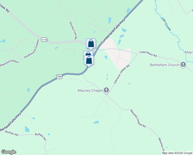 map of restaurants, bars, coffee shops, grocery stores, and more near 7261 Cumberland Falls Highway in Corbin