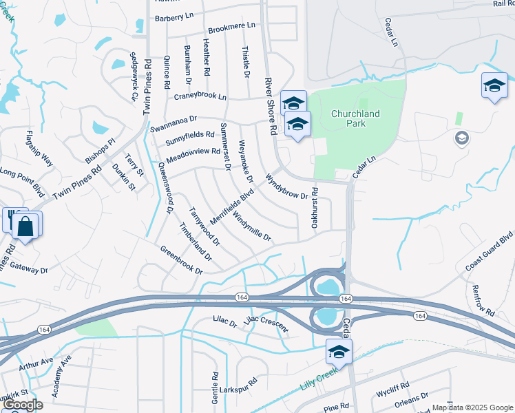 map of restaurants, bars, coffee shops, grocery stores, and more near 4044 Weyanoke Drive in Portsmouth