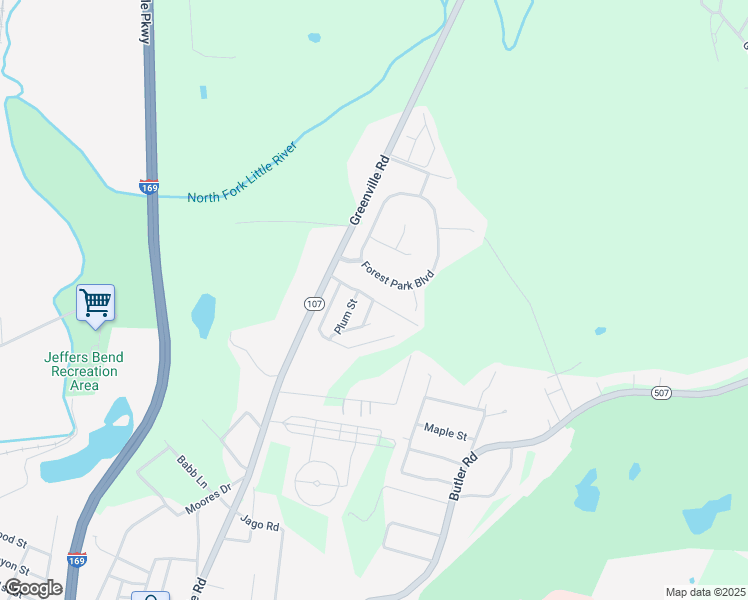 map of restaurants, bars, coffee shops, grocery stores, and more near 100 Burch Street in Hopkinsville
