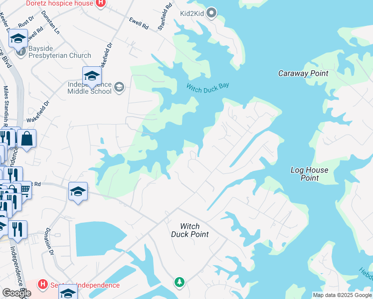 map of restaurants, bars, coffee shops, grocery stores, and more near 1216 Lawrence Grey Drive in Virginia Beach