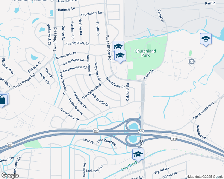map of restaurants, bars, coffee shops, grocery stores, and more near 4041 Weyanoke Drive in Portsmouth