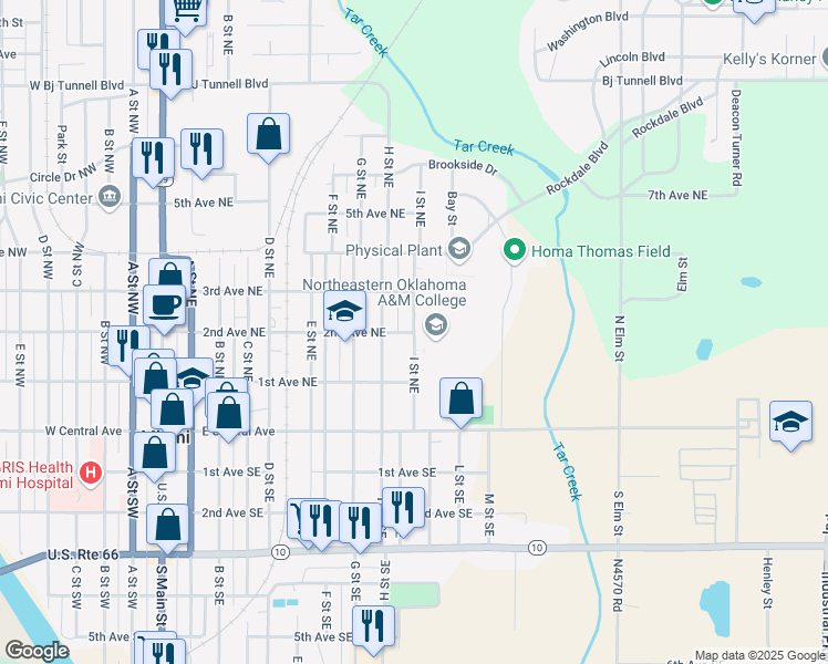 map of restaurants, bars, coffee shops, grocery stores, and more near 200 I Street Northeast in Miami