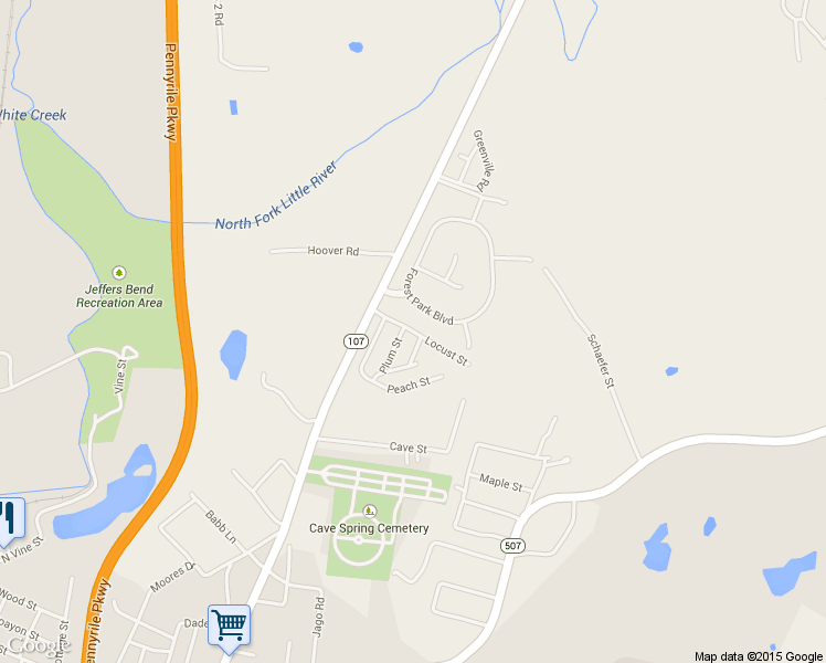 map of restaurants, bars, coffee shops, grocery stores, and more near 24 Locust Street in Hopkinsville