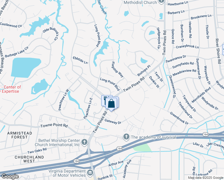 map of restaurants, bars, coffee shops, grocery stores, and more near 4 Reef Court in Portsmouth