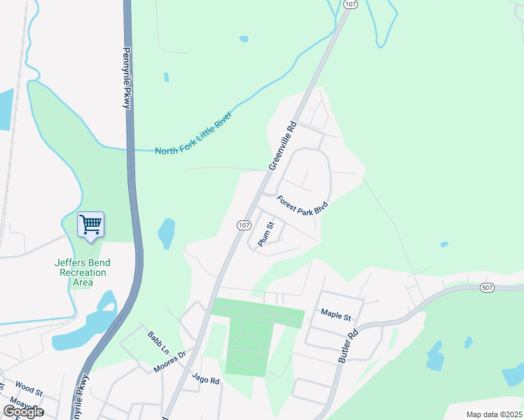 map of restaurants, bars, coffee shops, grocery stores, and more near 66 Peach Street in Hopkinsville
