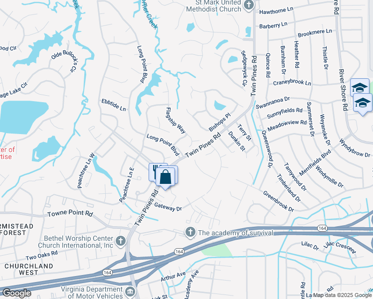 map of restaurants, bars, coffee shops, grocery stores, and more near 3800 Flagship Way in Portsmouth