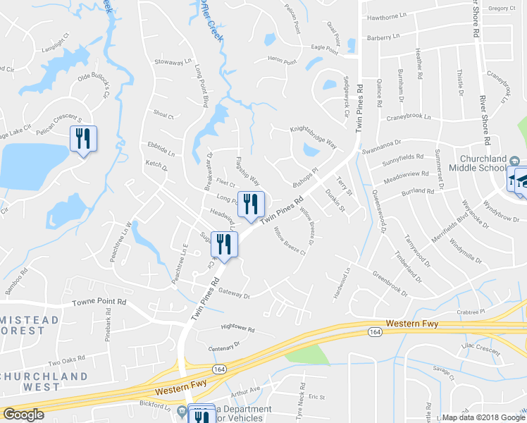 map of restaurants, bars, coffee shops, grocery stores, and more near 3800 Flagship Way in Portsmouth