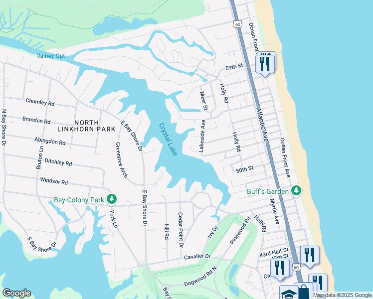 map of restaurants, bars, coffee shops, grocery stores, and more near 512 Wilder Road in Virginia Beach