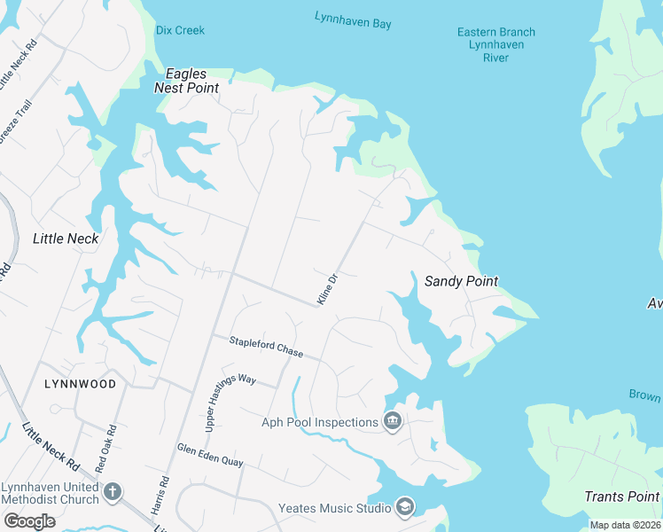 map of restaurants, bars, coffee shops, grocery stores, and more near 3132 Kline Drive in Virginia Beach