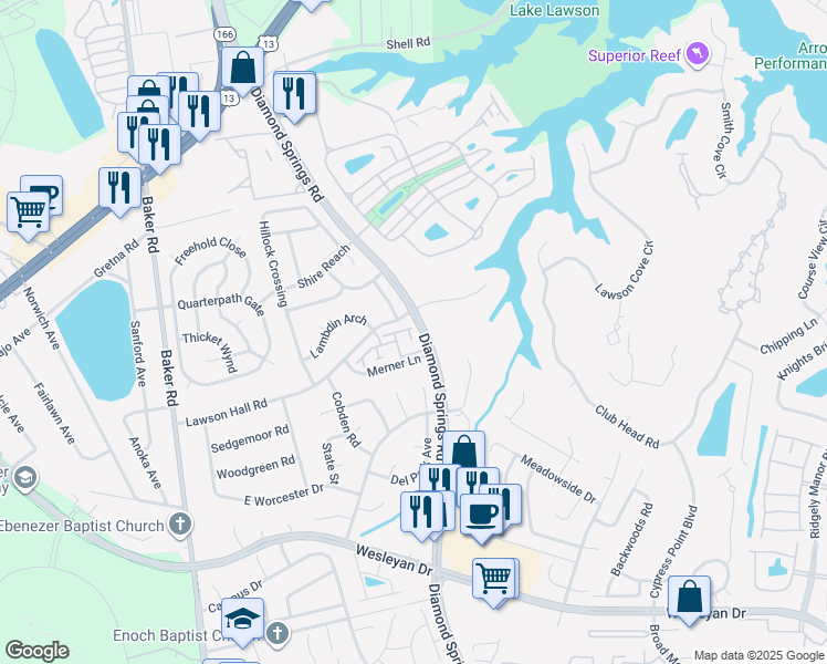 map of restaurants, bars, coffee shops, grocery stores, and more near 1012 Parish Turn Court in Virginia Beach