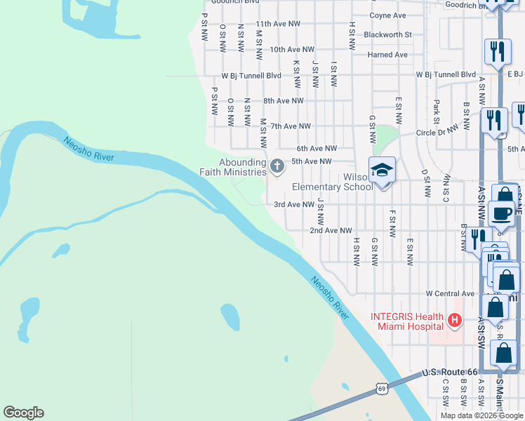 map of restaurants, bars, coffee shops, grocery stores, and more near 1219 3rd Avenue Northwest in Miami