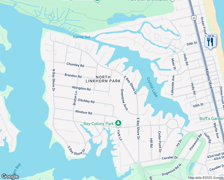 map of restaurants, bars, coffee shops, grocery stores, and more near 1312 Rolfe Lane in Virginia Beach