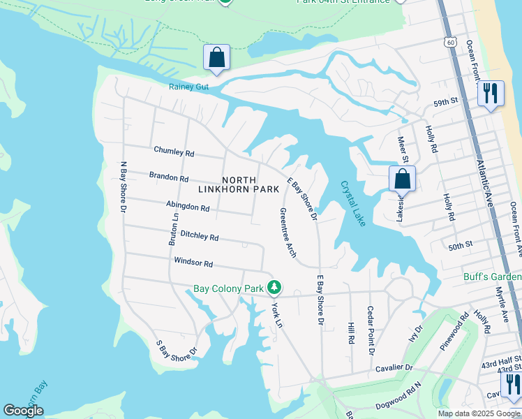 map of restaurants, bars, coffee shops, grocery stores, and more near 1312 Rolfe Lane in Virginia Beach